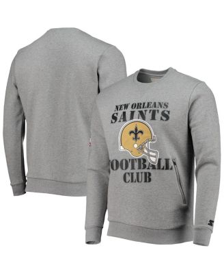Men's Gray New Orleans Saints Locker Room Throwback End Zone Pullover Sweatshirt