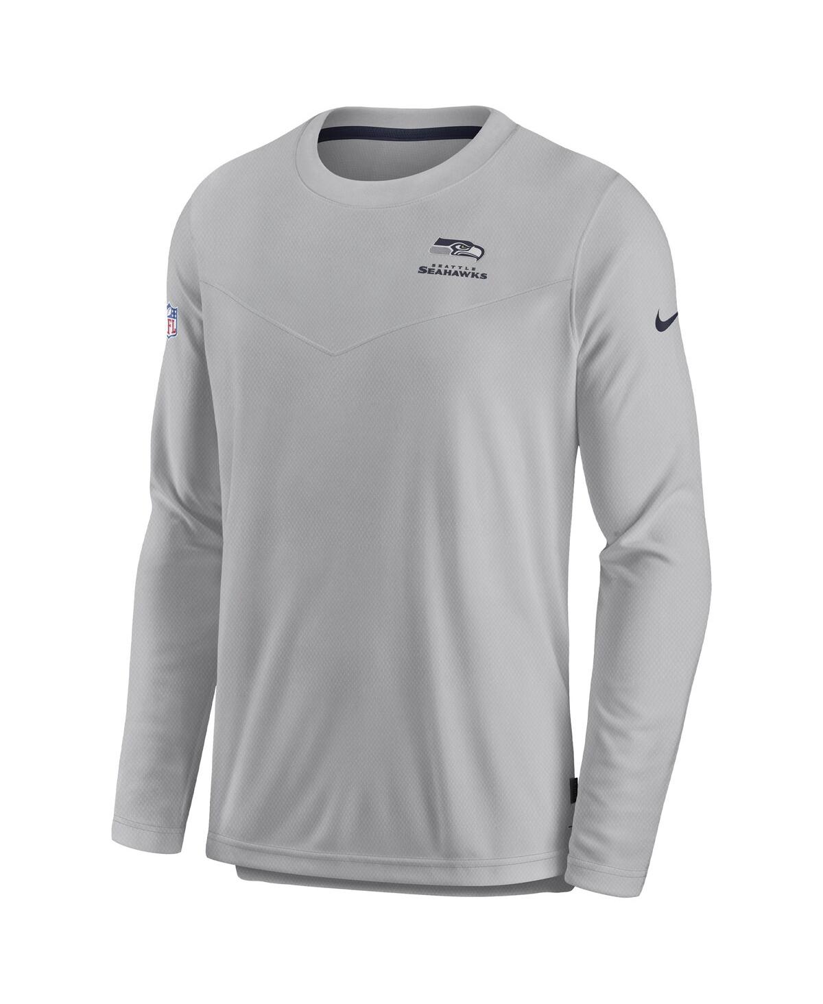Shop Nike Men's  Gray Seattle Seahawks Lockup Performance Long Sleeve T-shirt