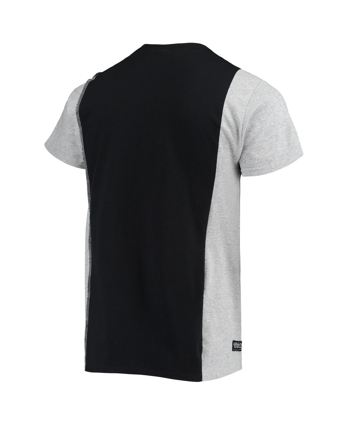Shop Refried Apparel Men's  Black, Heathered Gray Las Vegas Raiders Split T-shirt In Black,heathered Gray