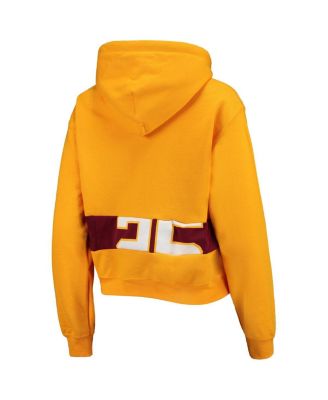 Women's Gold Washington Commanders Cropped Pullover Hoodie