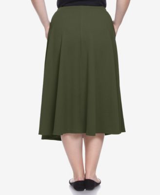 Plus Size Flared Midi Skirt