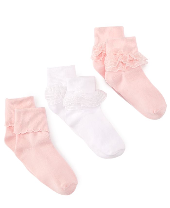 Trimfit - Girls' or Little Girls' 3-Pack Decorative Socks