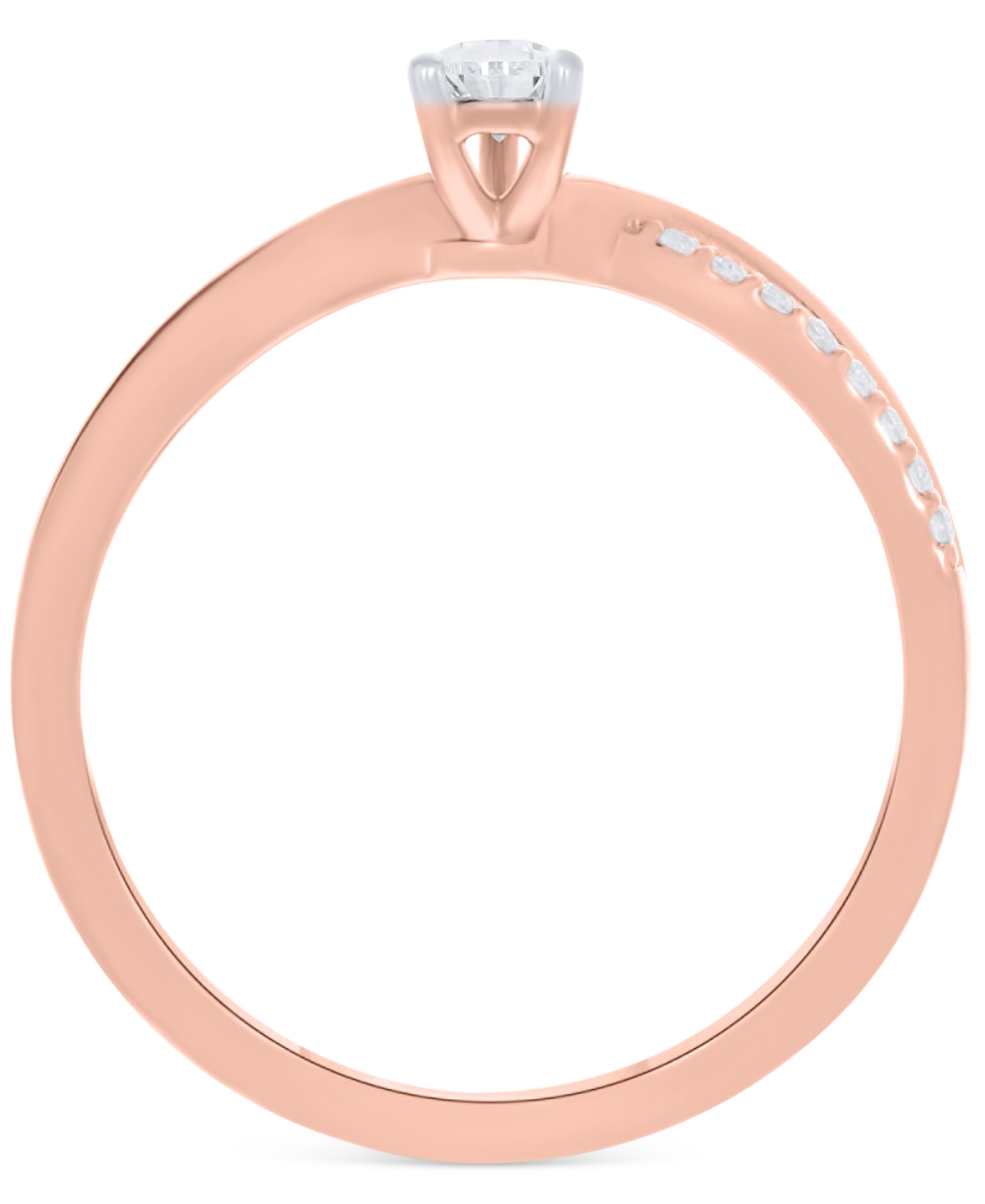Diamond Pear-Cut Swirl Solitaire Engagement Ring (1/4 ct. tw) in 14k Yellow or- Rose Gold