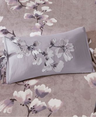 Sakura Blossom Embroidered Decorative Pillow, 12" x 20"