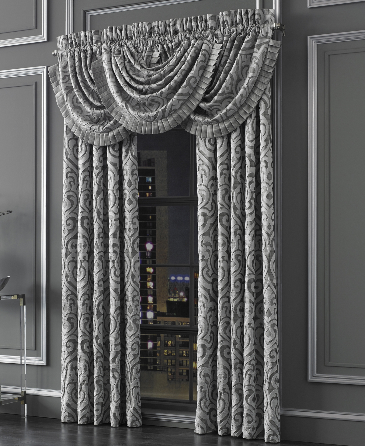 Luxembourg Window Panel Pair, 50" x 84" - Silver