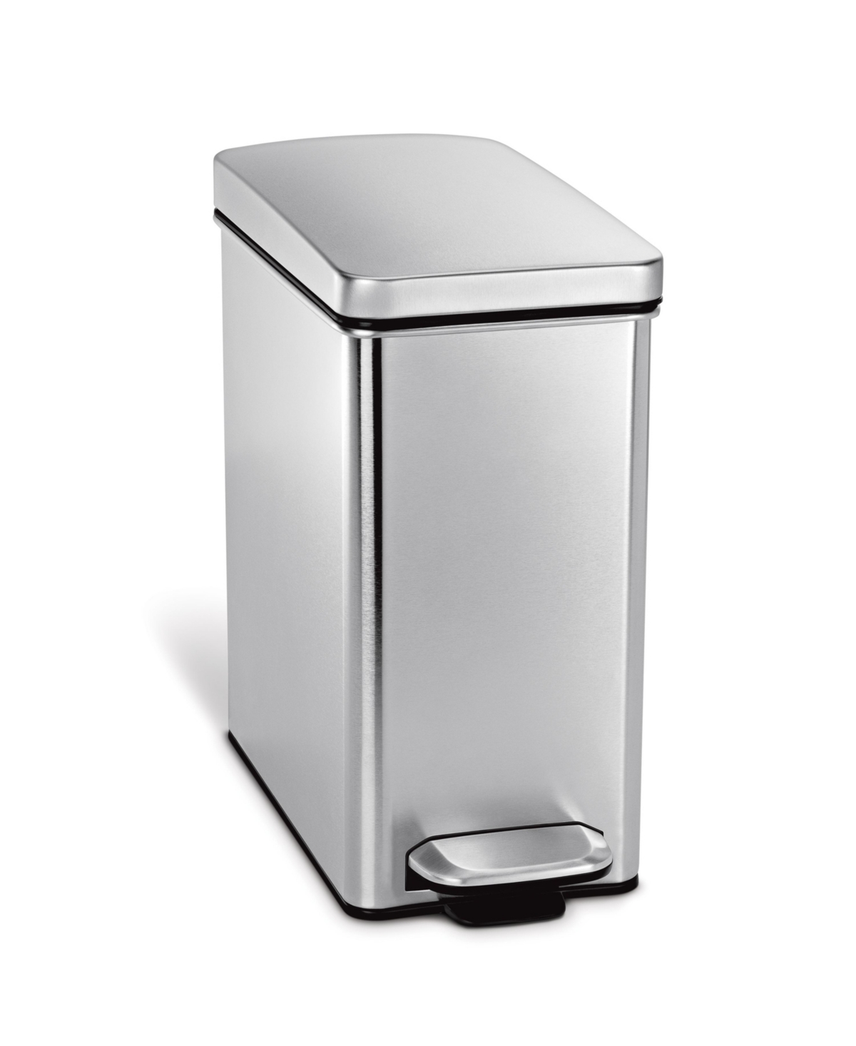 Profile Step Trash Can, 10 Liters - Brushed Stainless Steel