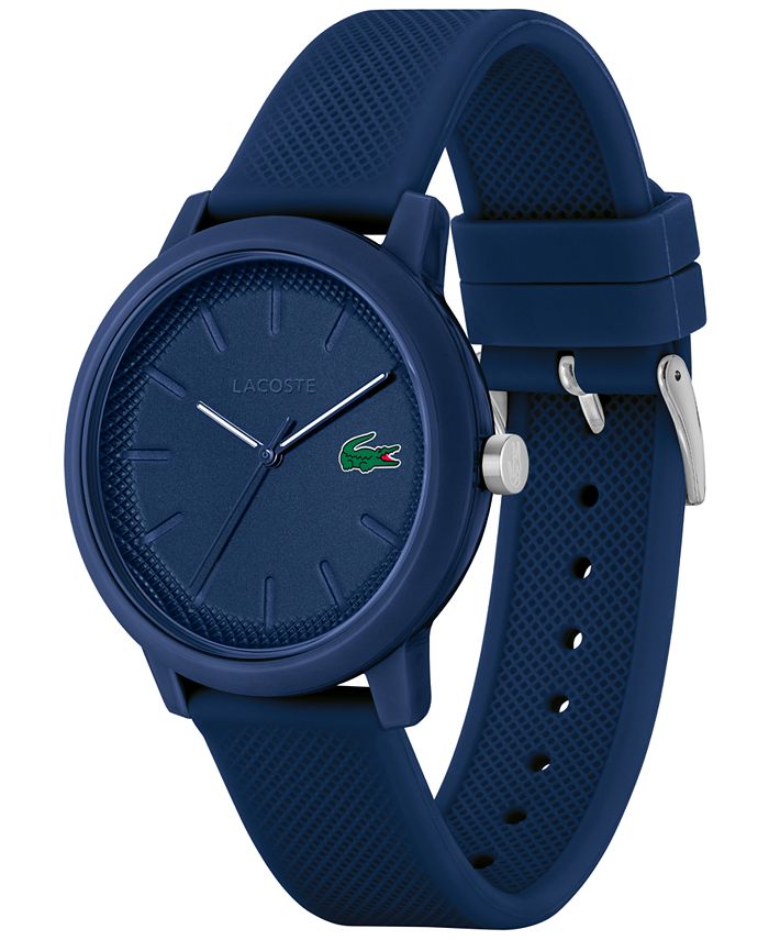 Lacoste Men's L.12.12 Blue Silicone Strap Watch 42mm Macy's