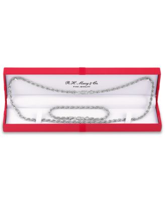 2-Pc. Set 22" Rope Link Chain Necklace & Matching Bracelet, Created for Macy's