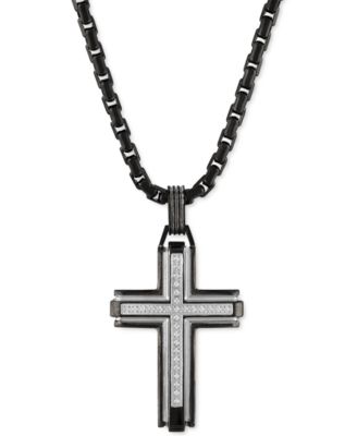 Diamond Religious Cross 22" Pendant Necklace (1/6 ct. t.w.), Created for Macy's