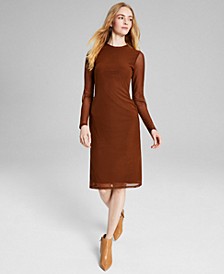 Women's Cutout-Long-Sleeve Midi Dress