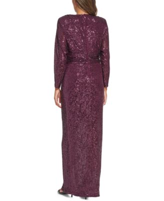 Calvin Klein Women's Sequined Banded-Waist Evening Gown - Macy's