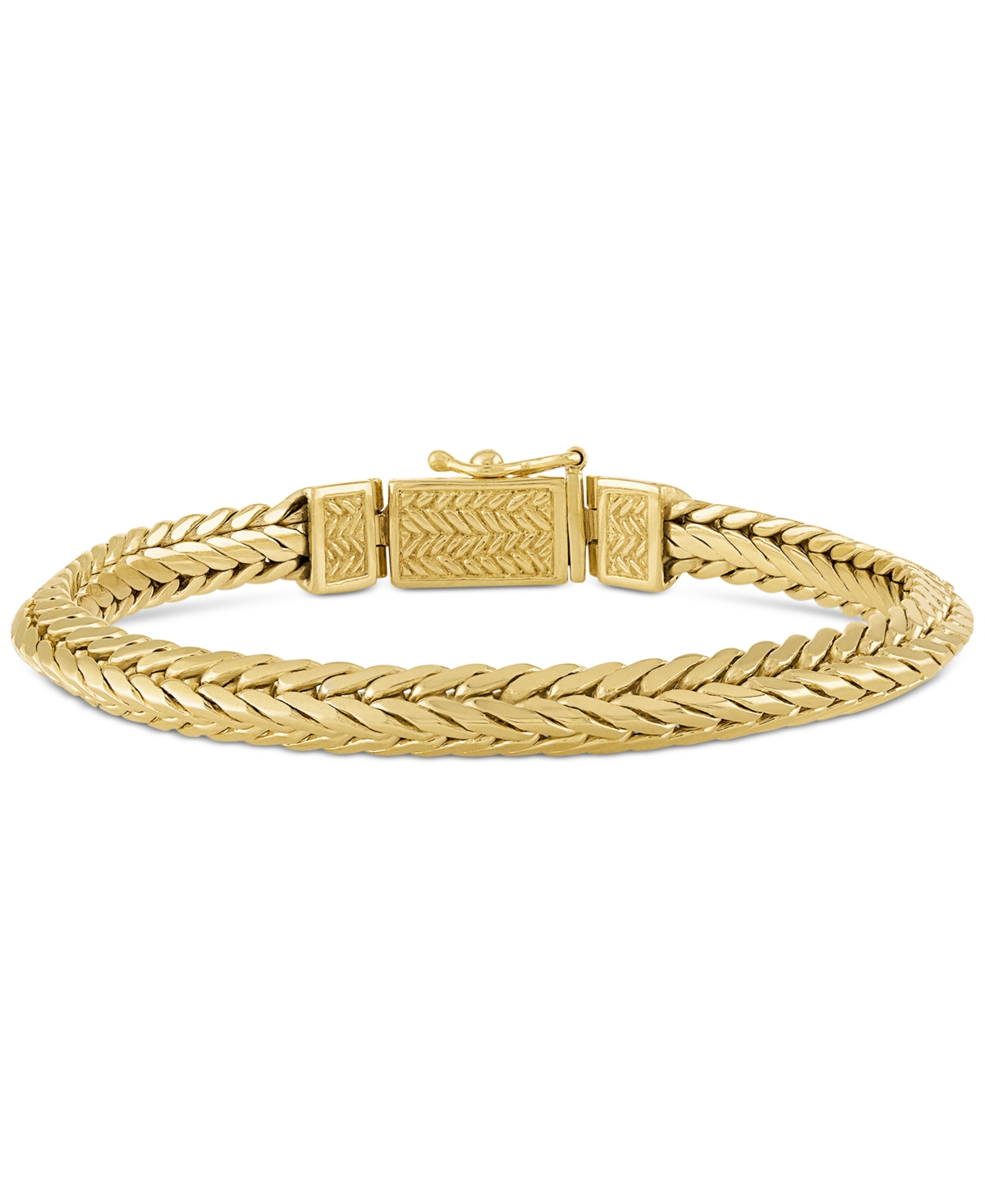 Esquire Men's Jewelry Woven Link Bracelet In 14k Gold-plated Sterling Silver, Created For Macy's In Gold Over Silver
