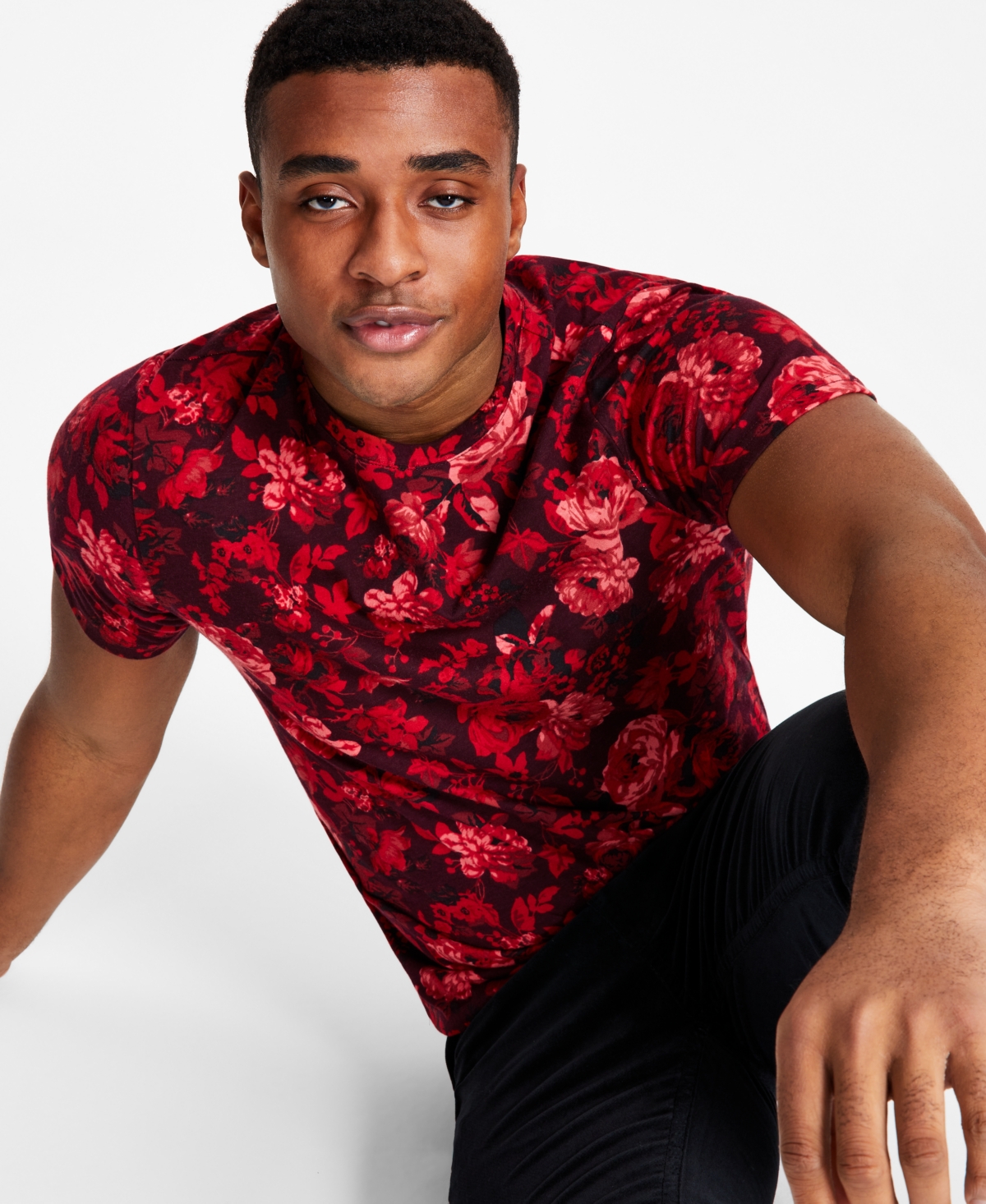 I.n.c. International Concepts Men's Roscoe Floral Graphic T-Shirt, Created for Macy's