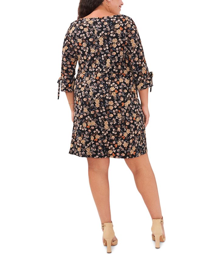 MSK Plus Size Floral-Print Jersey Shift Dress - Macy's