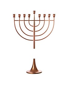 Modern Judaic Hanukkah Menorah 9 Branched Candelabra, Medium