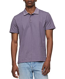 Men's Regular Fit, Short-Sleeve, Allover Logo Print Polo Shirt