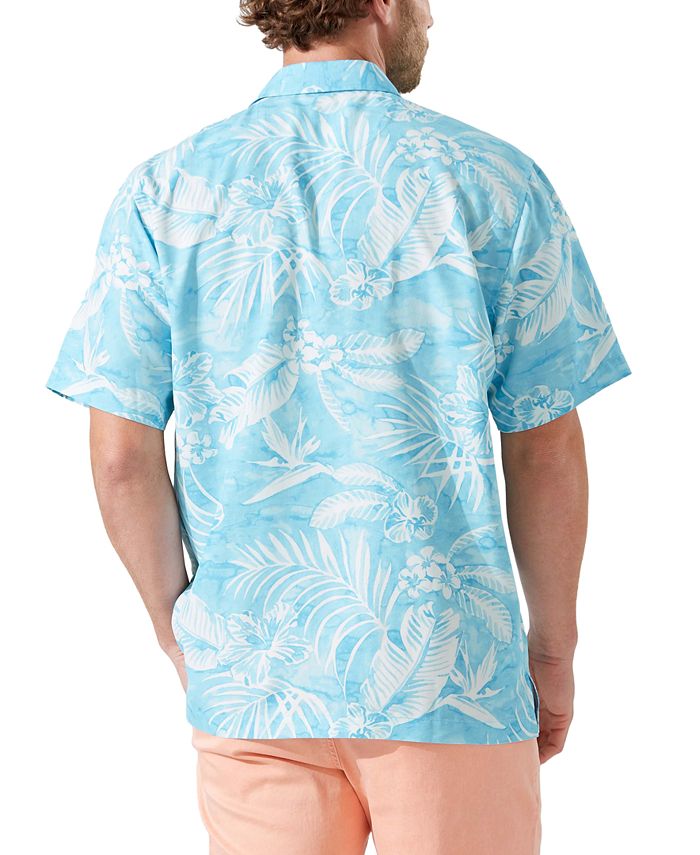 Tommy Bahama Men's Coconut Point Aqua Lush IslandZone® Camp Shirt Macy's