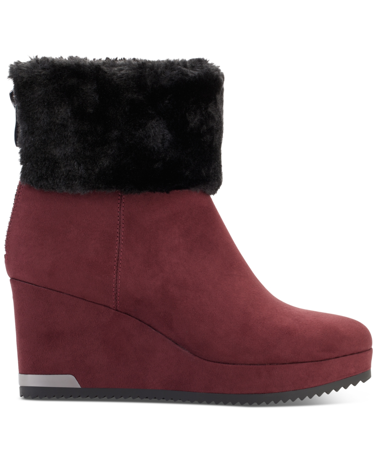 Dkny Women s Nadra Wedge Booties Black Suede Smart Closet