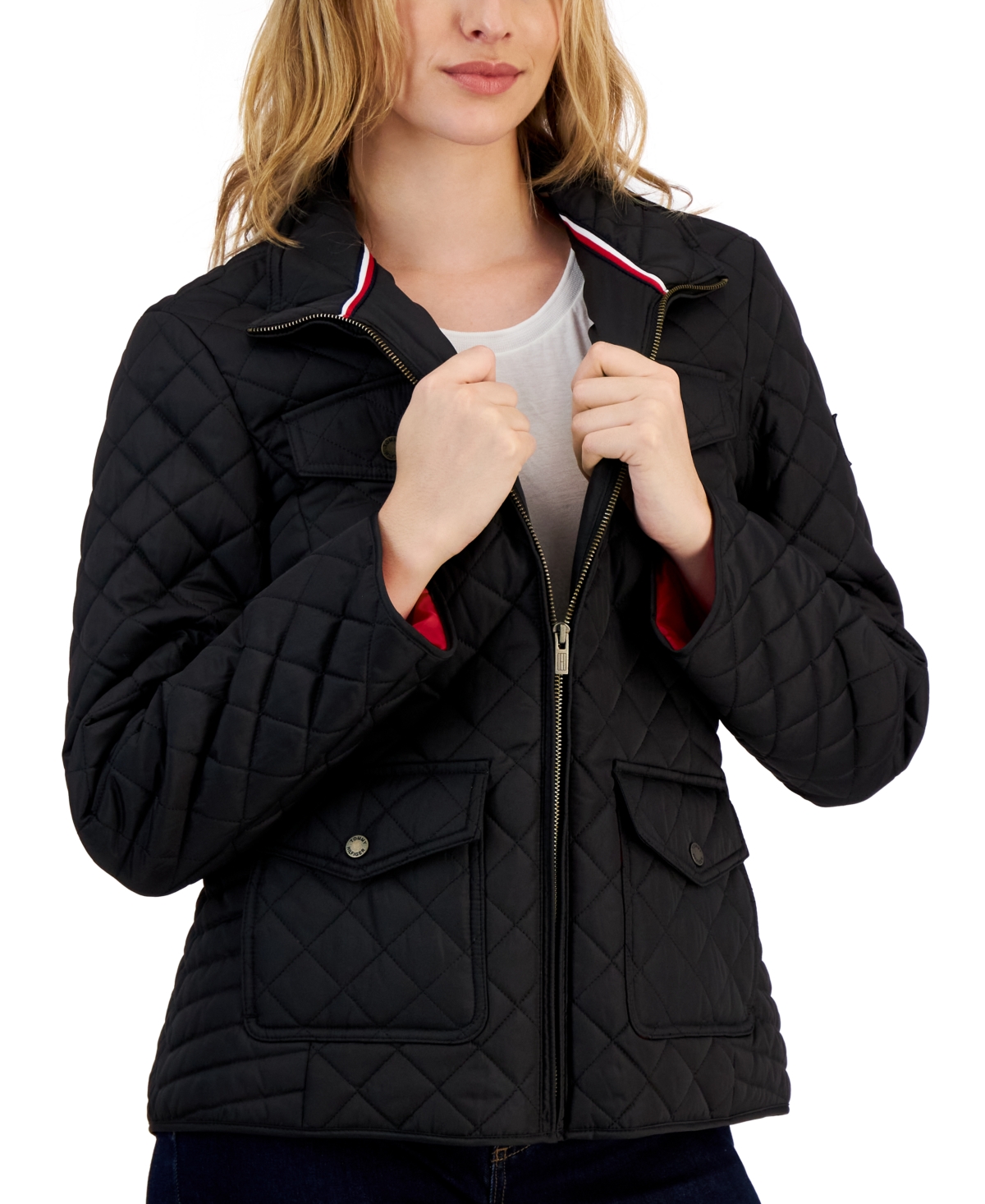 Women's Quilted Zip-Up Jacket - Black