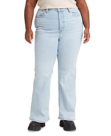 Trendy Plus Size Cotton Ribcage High-Rise Jeans