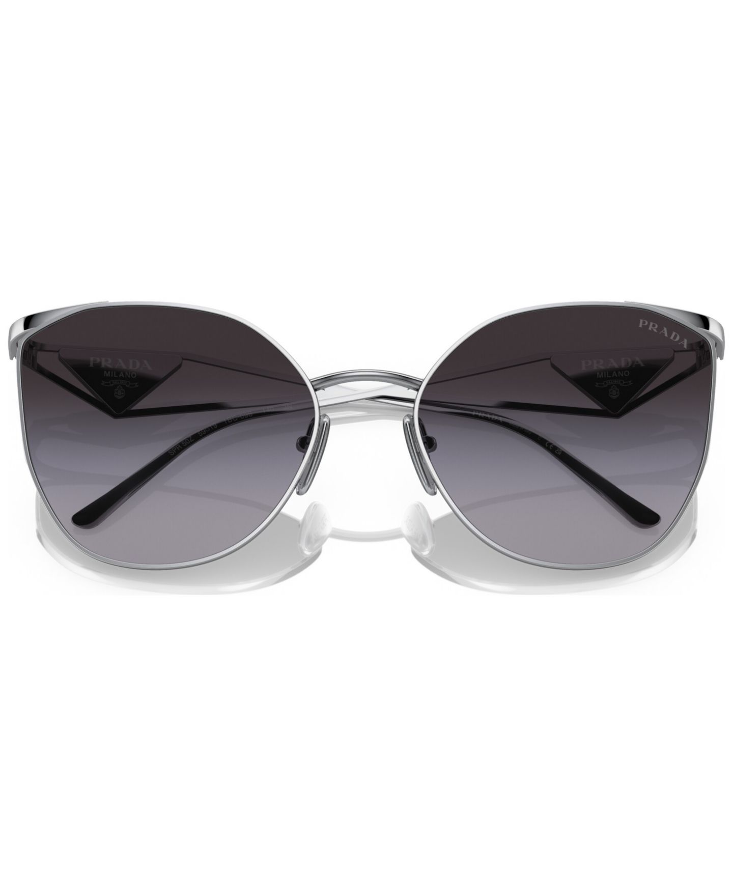 Женские солнцезащитные очки PRADA Irregular Sunglasses, PR 50ZS, цвет: Серебряный — фото 5