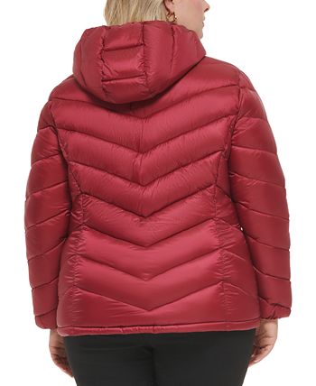 Charter Club Women's Hooded Packable Down Puffer Coat Green Size 2X