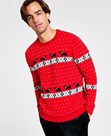 Men's Walking Scottie Holiday Sweater, Created for Macy's