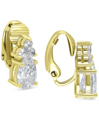 Cubic Zirconia Pear-Shape Clip-On Stud Earrings, Created for Macy's