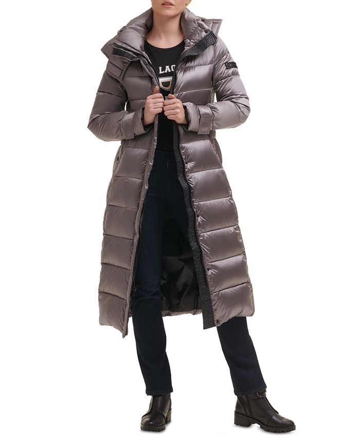 Ramkoers naast Vooruitgaan Karl Lagerfeld Paris Women's Belted Hooded Down Puffer Coat & Reviews -  Coats & Jackets - Women - Macy's