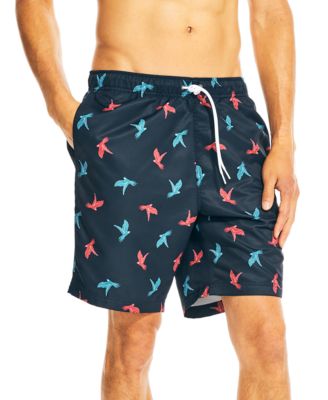 Nautica - Men's 8" Parrot-Print Elastic-Waist Swim Trunk