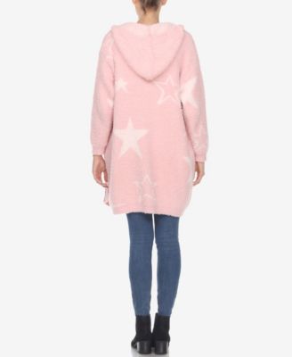 Women's Hooded Open Front Sherpa Cardigan