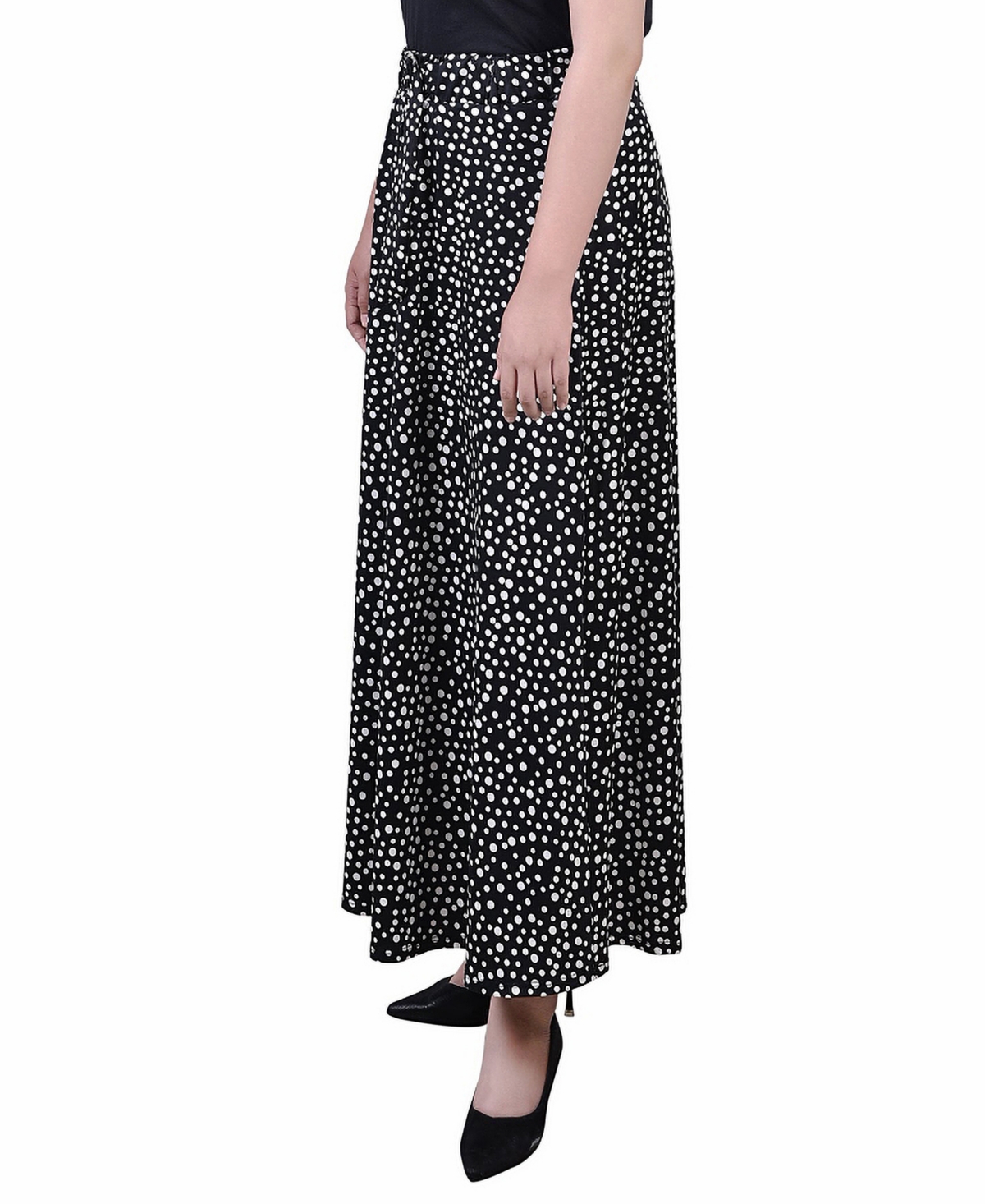Ny Collection Petite Printed Belted Maxi Skirt