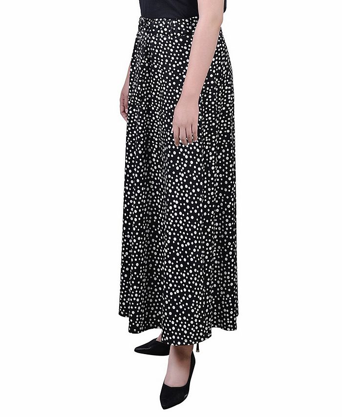 NY Collection Petite Printed Belted Maxi Skirt - Macy's