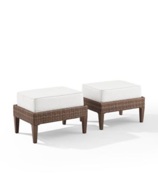 Crosley Capella 2 Piece Outdoor Wicker Ottoman Set - Macy's