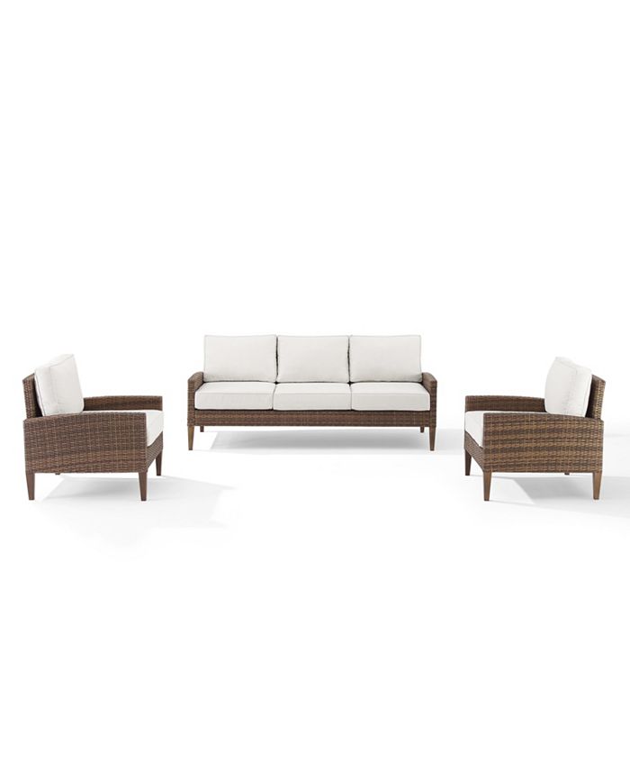 Crosley Capella Outdoor Wicker 3 Piece Sofa Set Macy's