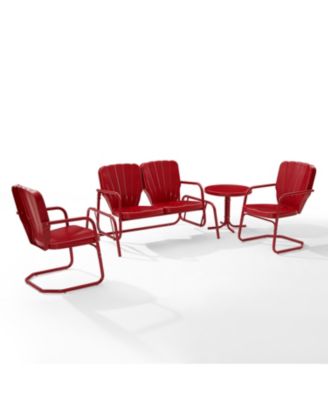 Ridgeland 4 Piece Outdoor Metal Conversation Set