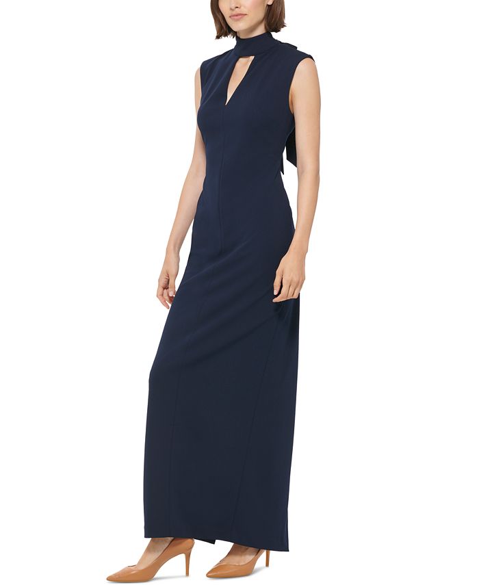 Calvin Klein Women's Tie-Back Keyhole-Cutout Dress & Reviews - Dresses ...