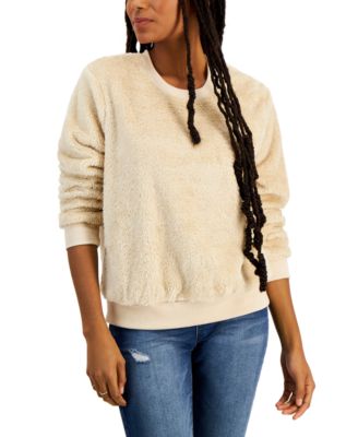 Crave Fame - Juniors' Woobie Fuzzy Crewneck Sweater