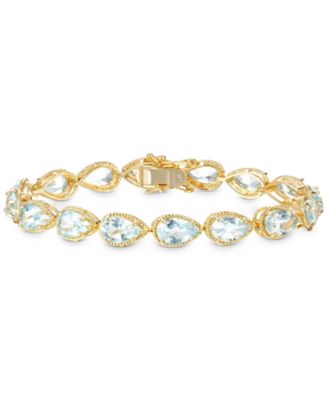 Macy's - Amethyst Pear Link Bracelet (35 ct. t.w.) in Rose Gold-Plated Sterling Silver (Also in Pink Amethyst & Sky Blue Topaz)
