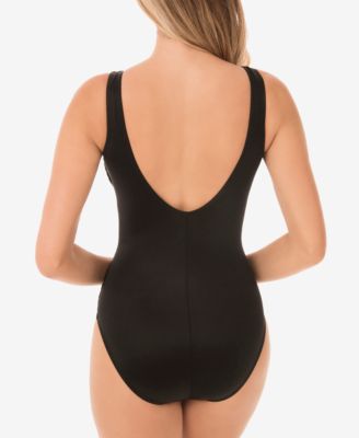 Illusionist Crossover Allover Slimming One-Piece Swimsuit