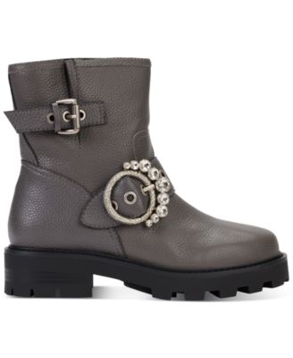 Karl Lagerfeld Embellished Buckle Bootie Karl Lagerfeld Paris