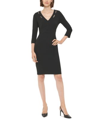 Calvin Klein Cap Sleeve Cutout Neckline Sheath, $89, Macy's