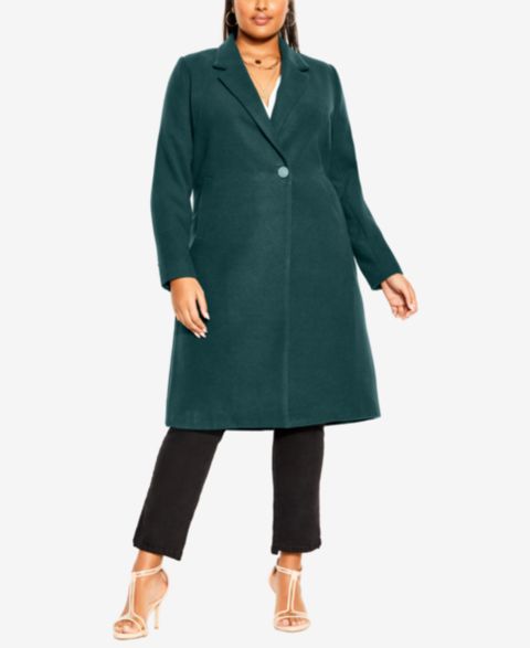Женское пальто CITY CHIC Plus Size Effortless Chic, цвет: Изумрудный