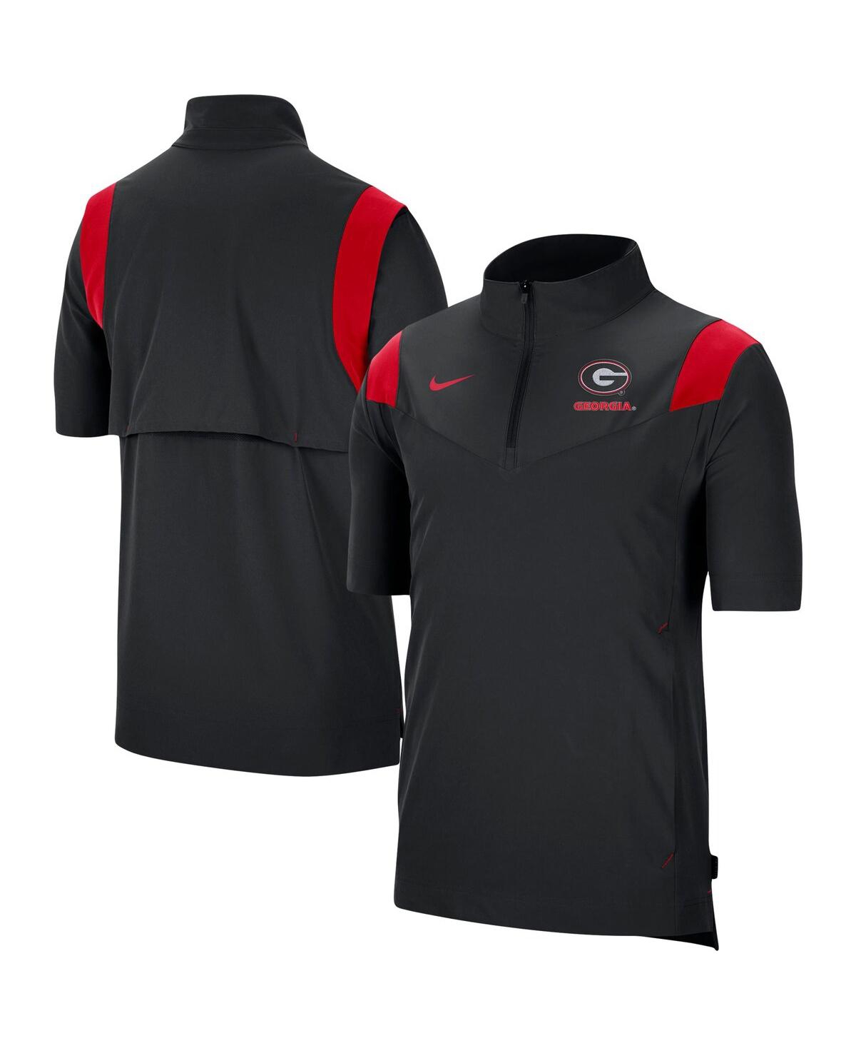 Nike Men's  Black Georgia Bulldogs Coach Short Sleeve Quarter-zip Jacket