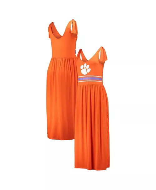 women's orange clemson tigers game over scoop neck maxi dress