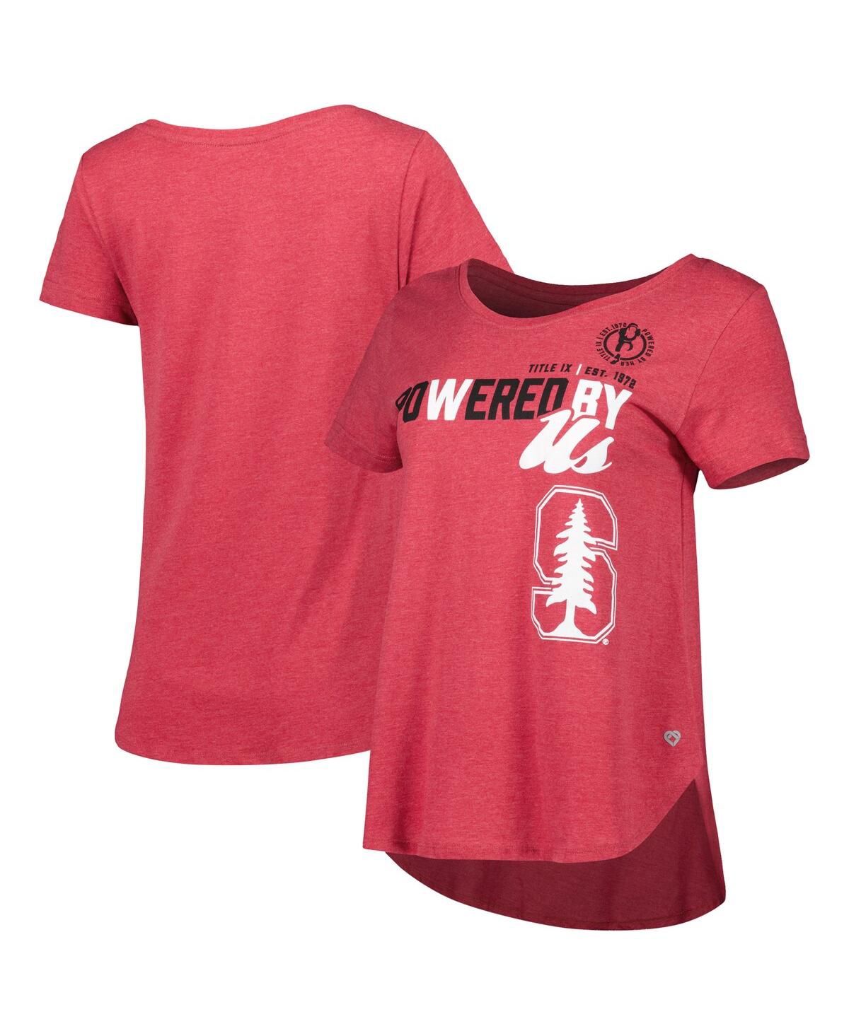 Women's Colosseum Heathered Cardinal Stanford Cardinal PoWered By Title Ix T-shirt - Heathered Cardinal