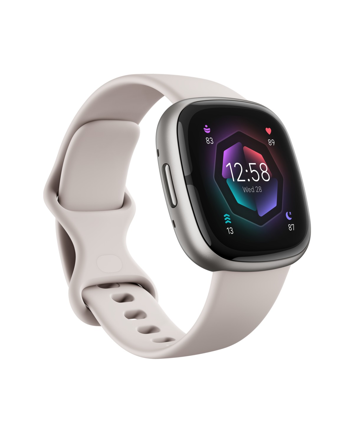 Смарт-часы Fitbit Sense 2 Lunar White Platinum, 39 мм — фото 3