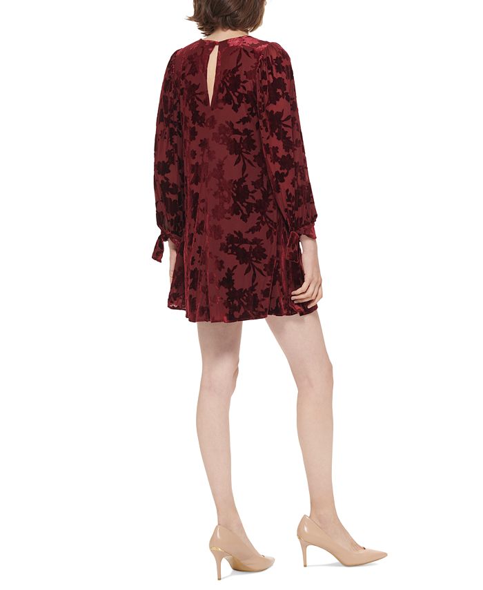 Calvin Klein Burnout Velvet BalloonSleeve Trapeze Dress Macy's