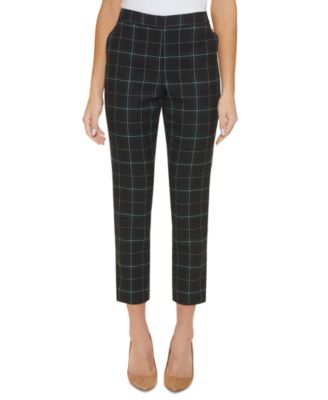 Tommy Hilfiger - Plaid Straight Leg Mid Rise Ankle Pants