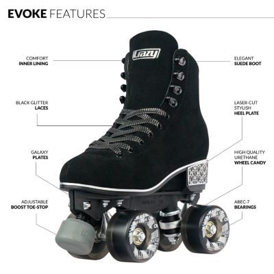 Evoke Roller Skates For Women - Stylish Suede Quad Skates